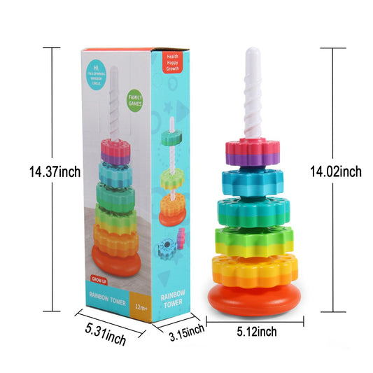 Winbar ABS plastic rotating discs provide safe, durable stacking components for little hands.