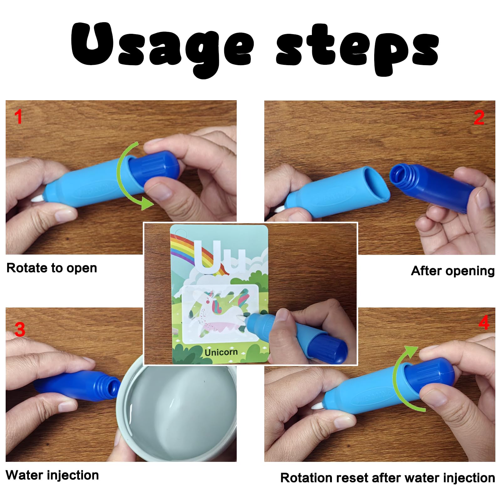 Winbar Alphabet Water Coloring Card for toddlers' safe play.