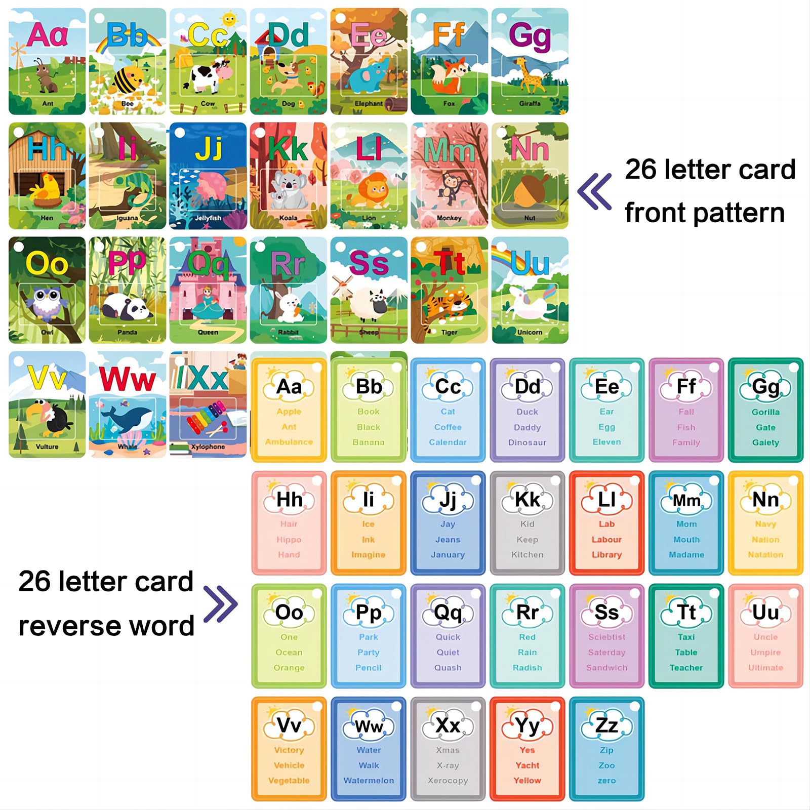 Winbar Alphabet Water Coloring Card letter B showing illustration and words.