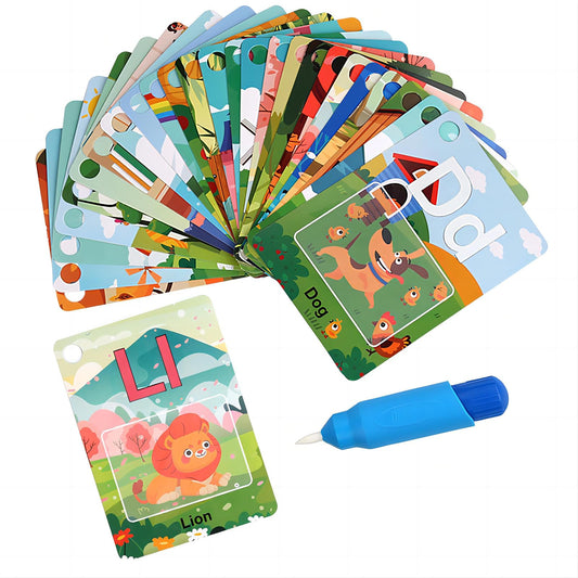 Winbar Alphabet Water Coloring Card set with 26 letters for easy tracing.