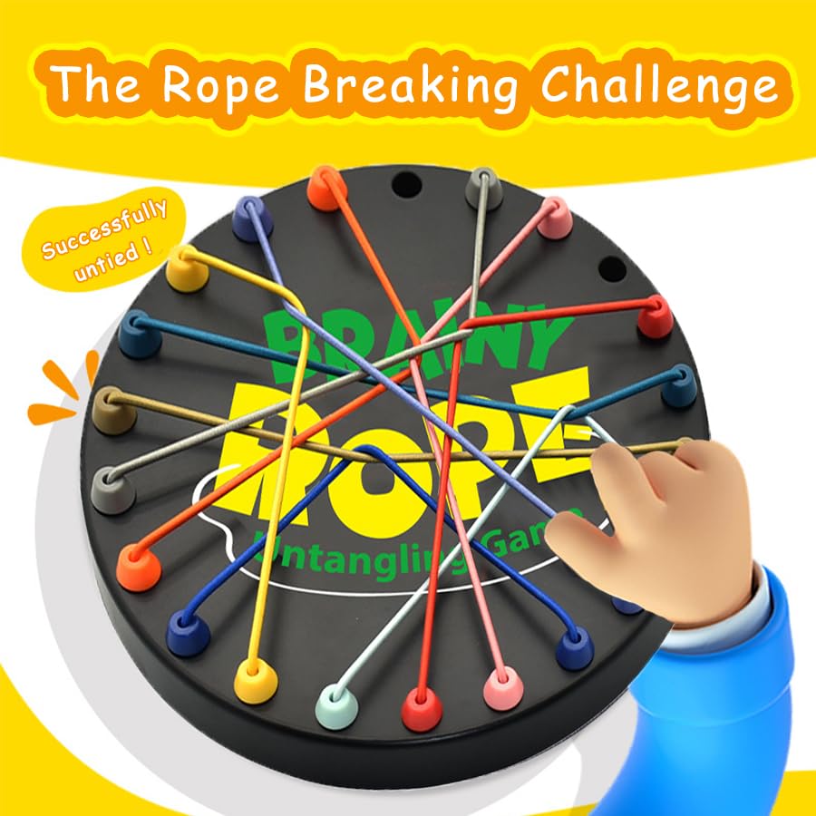 Winbar Brainy Knots family play setup for collaborative problem solving.