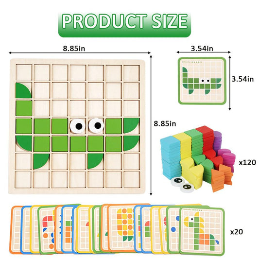 Winbar colorful wooden blocks showcase shapes to boost color and shape recognition