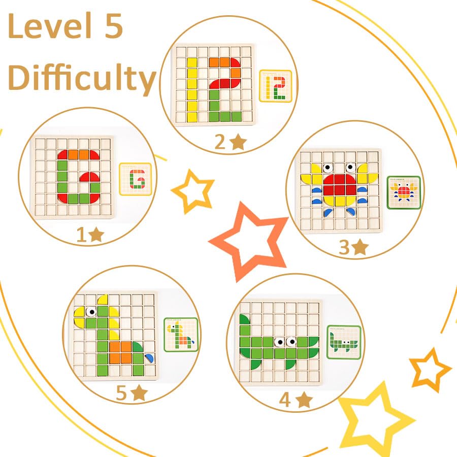 Winbar grid board and pieces for spatial awareness and problem solving practice