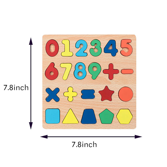 Winbar wooden numbers puzzle helps kids recognize digits during engaging counting play