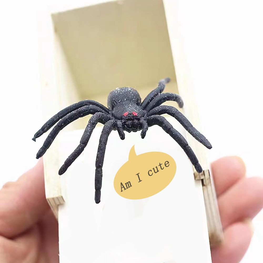 Winbar rubber spider legs swaying to build suspense in a prank moment