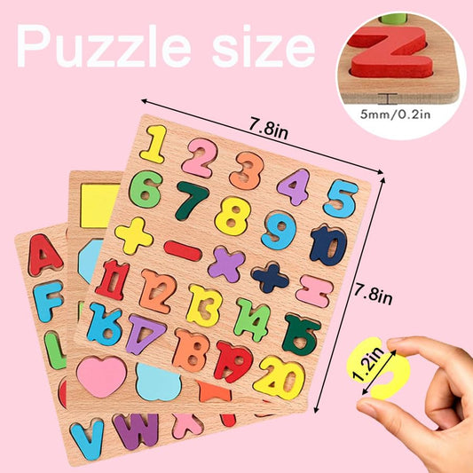 Winbar wooden numbers puzzle supports early counting with bright digits.