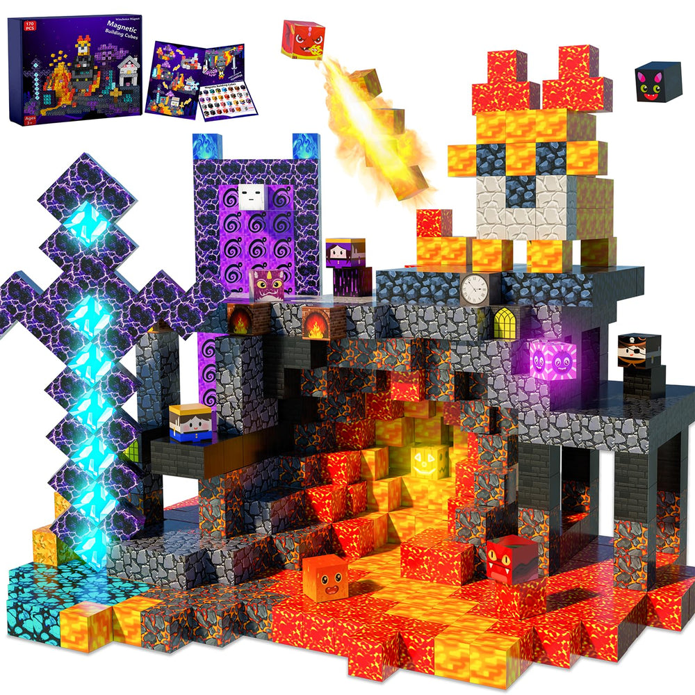 Winchoice Magnet 170pcs block set shows vibrant cubes for creative, independent building.