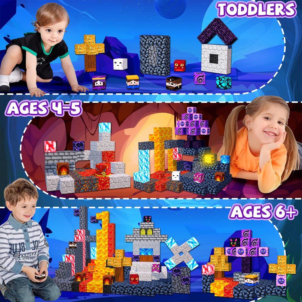Winchoice Magnet castle and lava-scene built with blocks sparks imaginative storytelling.