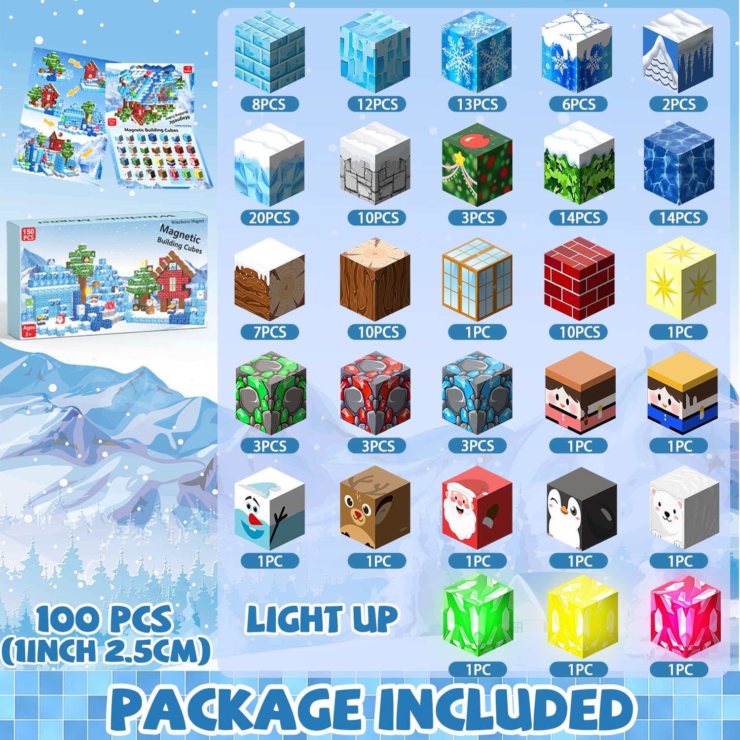 Winchoice Magnet ice castle walls for snowy world storytelling