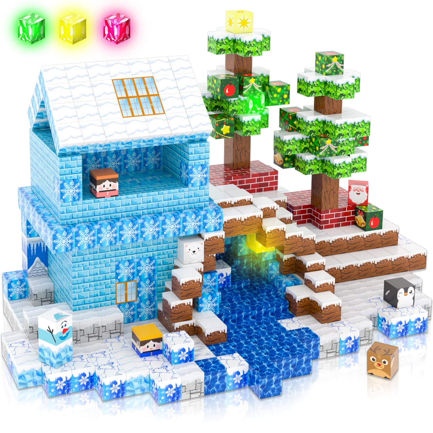 Winchoice Magnet ice world cubes light up to spark imaginative play