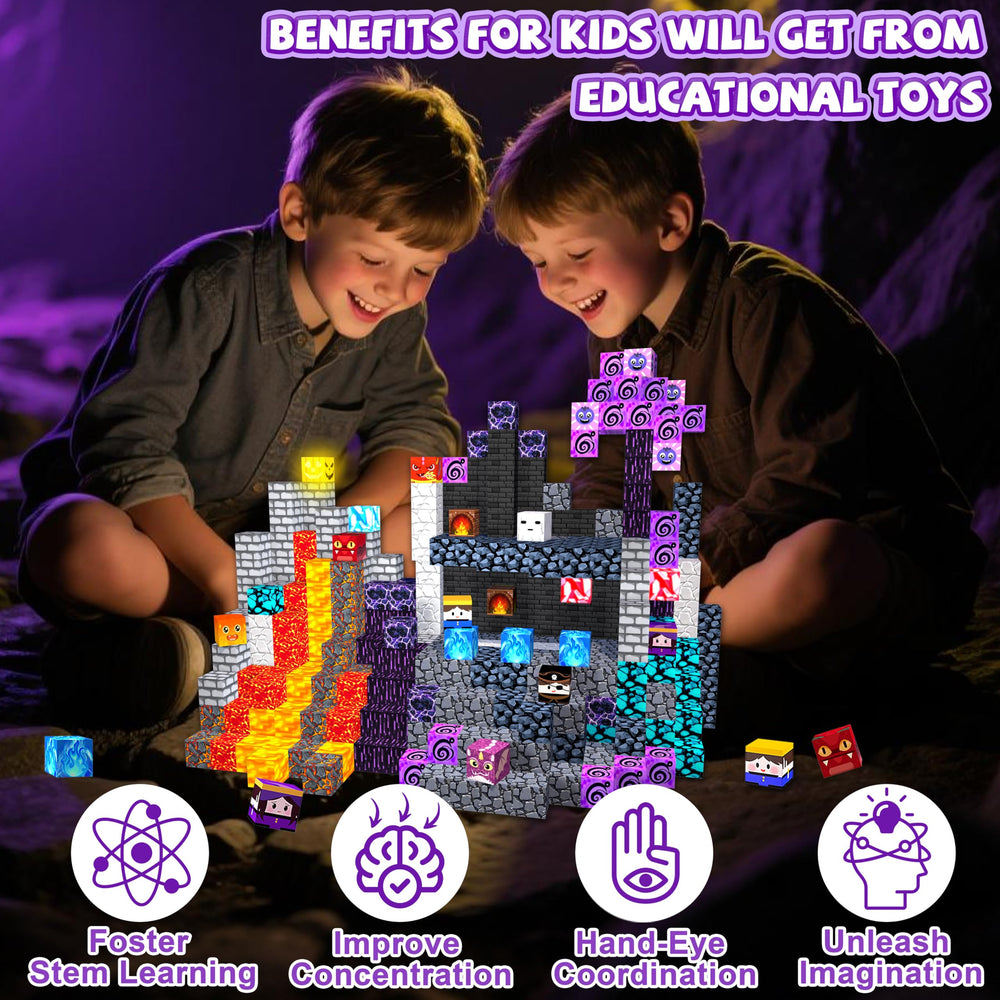 Winchoice Magnet kids building together promotes cooperative play and fine motor skills.