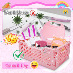 Windidi kids kitchen cutting board and knives used for pretend cooking.