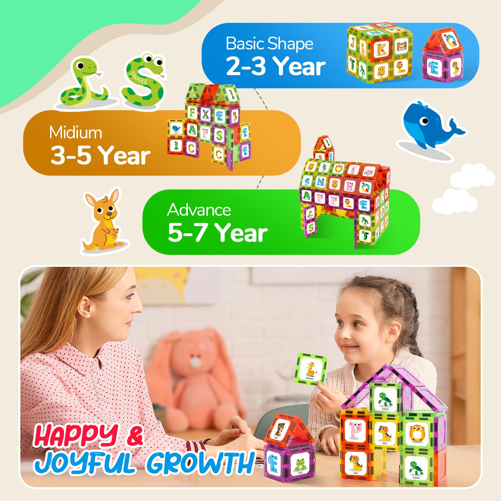 Windidi preschool learning magnetic tiles designed for young learners