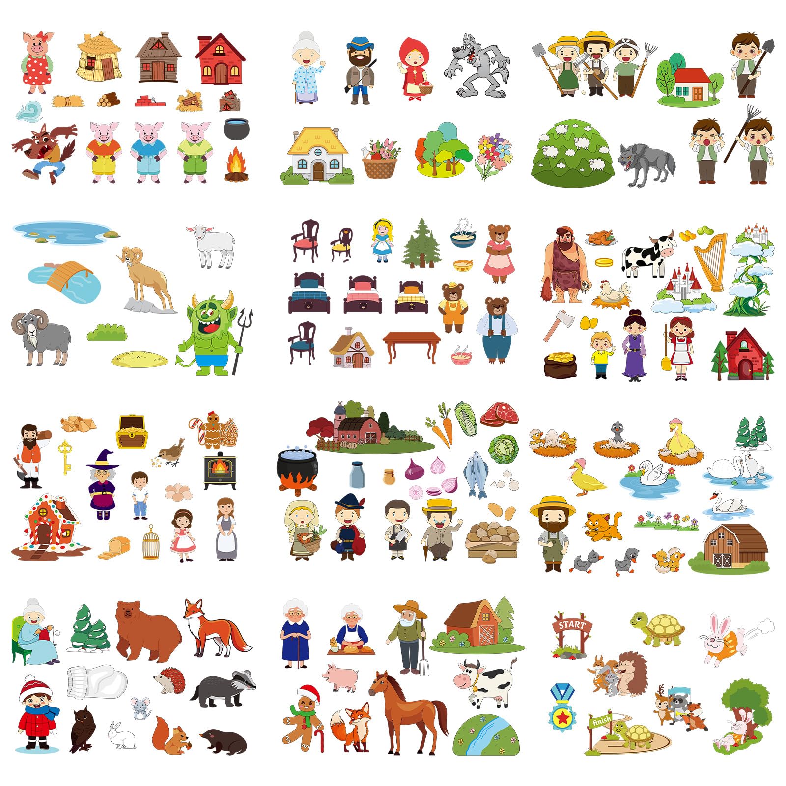 Windkream 12-set felt board stories pieces for imaginative storytelling and early literacy practice