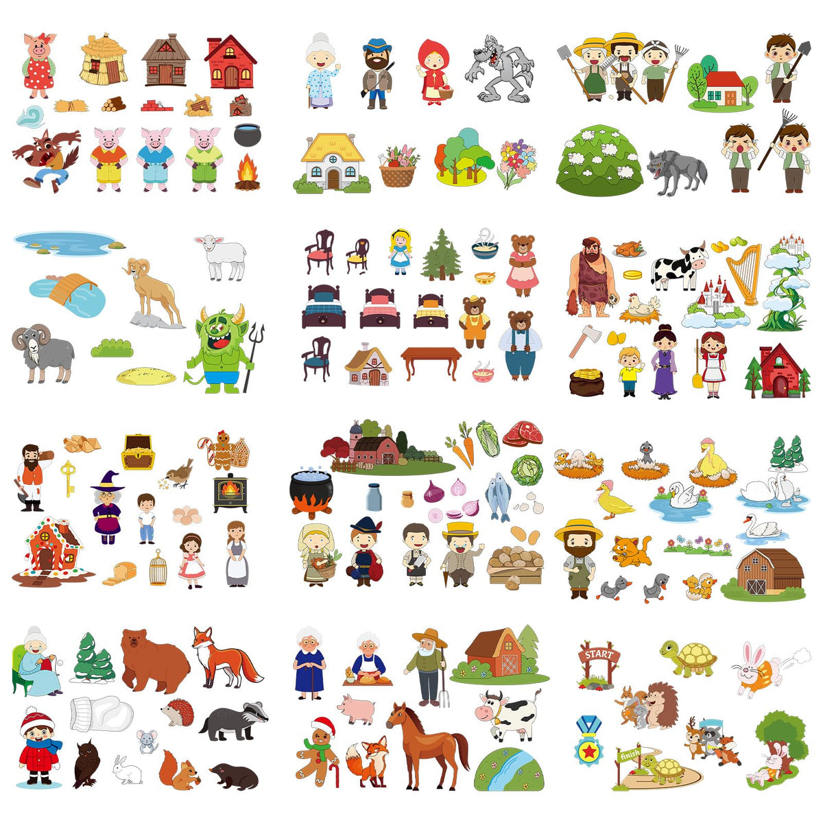 Windkream 12-set felt board stories pieces for imaginative storytelling and early literacy practice