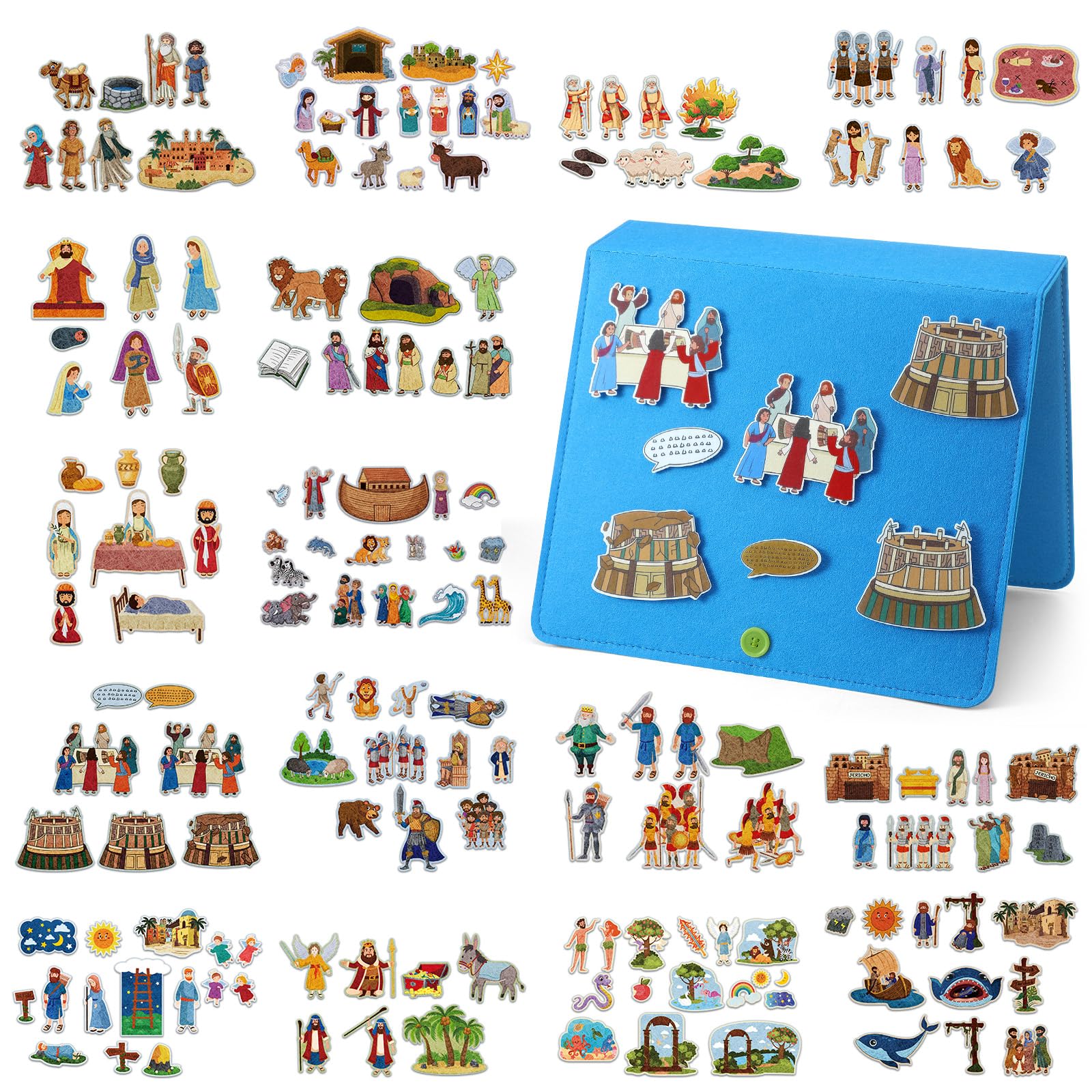 Windkream Bible stories felt binder with vivid panels for engaging visual learning.