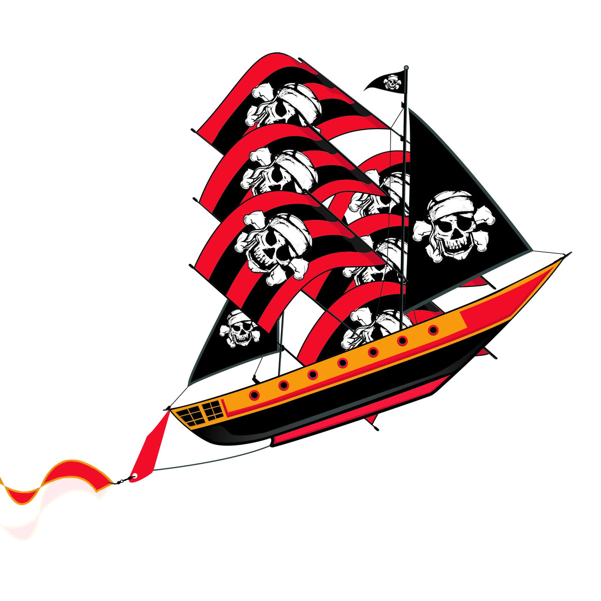 WindNSun pirate ship kite 3D with towering sail for easy family-friendly flight