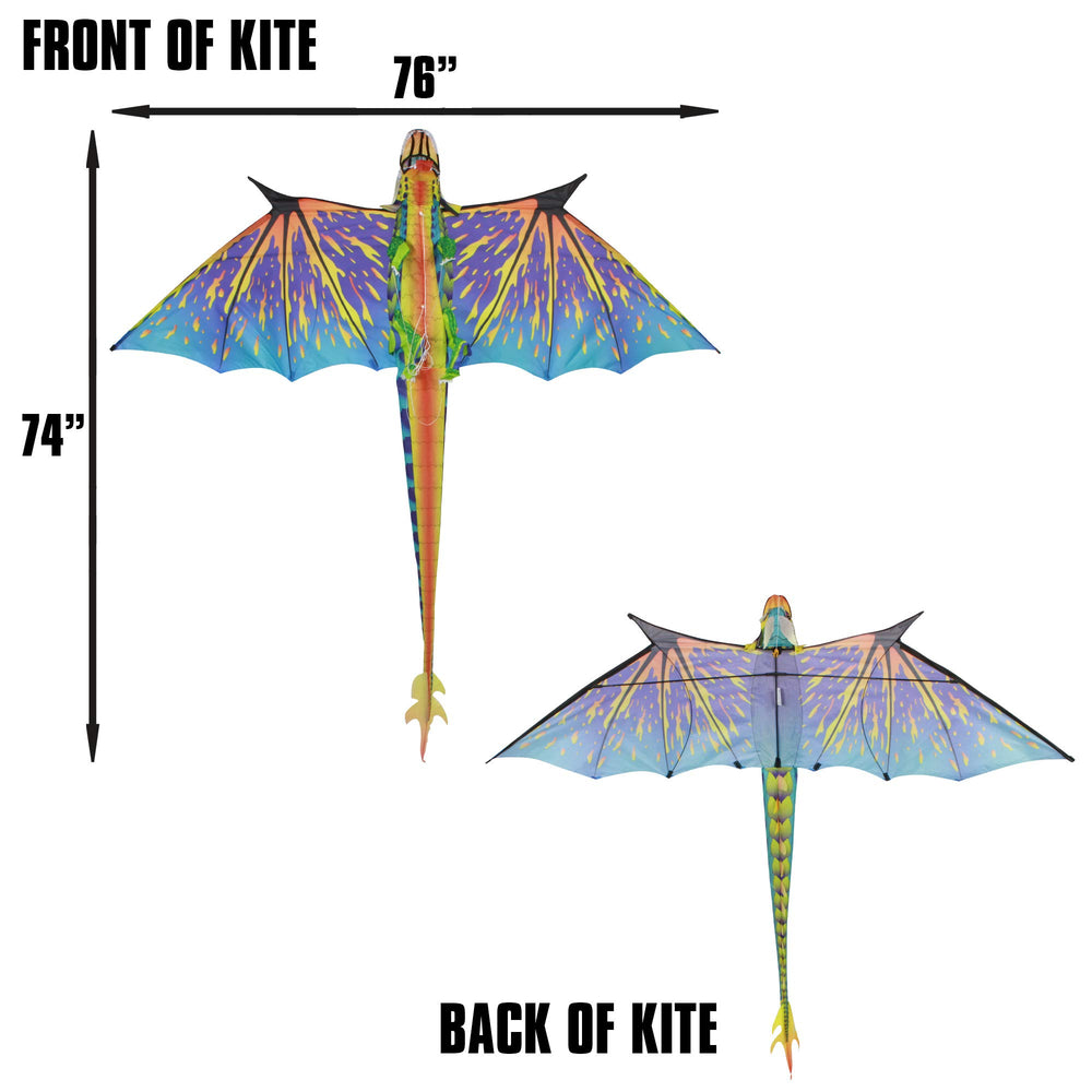 WindNSun Blue Dragon 76 inch kite with ripstop nylon for long-lasting flights.