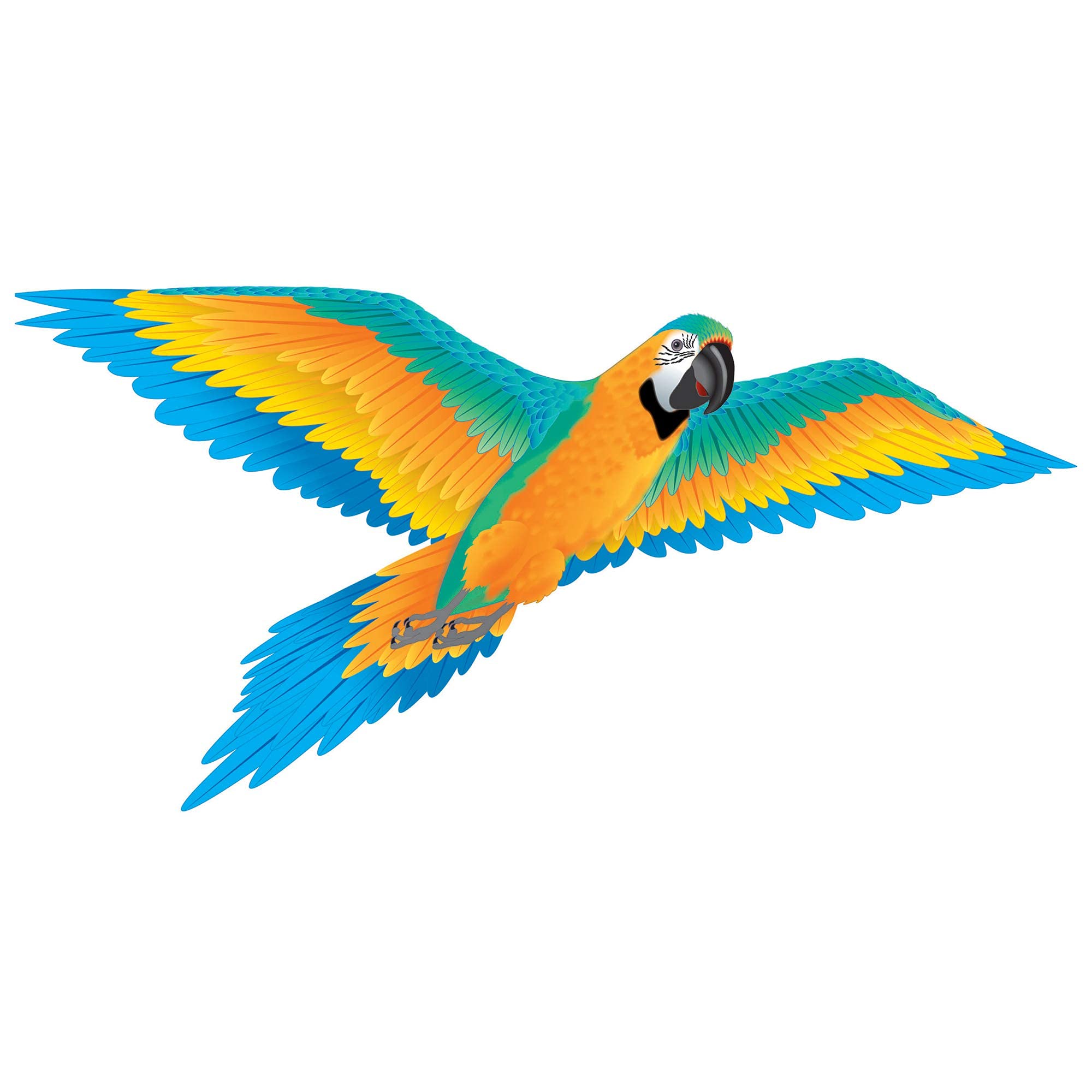 WindNSun 3D Blue Macaw kite body showcases bold colors for high visibility on windy days.