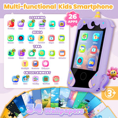 Dual cameras capture memories on Windpaint educational toy phone.