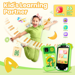 Windpaint Kids Phone Green close-up of colorful buttons for interactive learning.