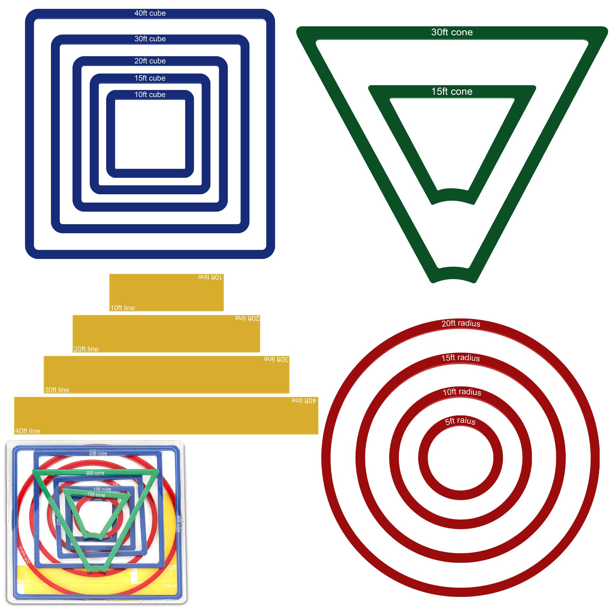 Windspeed cube 10ft template visualizes AOE ranges on tabletop
