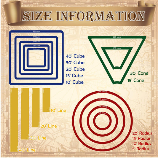 Windspeed 15ft cube template for precise spell range planning