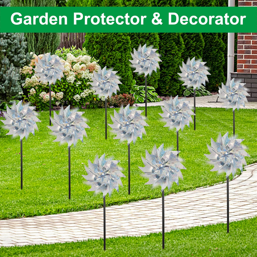 Easy-install pinwheels suitable for orchards, lawns, and patios.