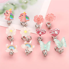 Wingchold rainbow clip-on earrings brighten any look with glossy color