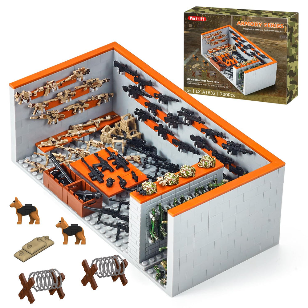Wingift armory base set pack with weapon accessories for imaginative STEM play.