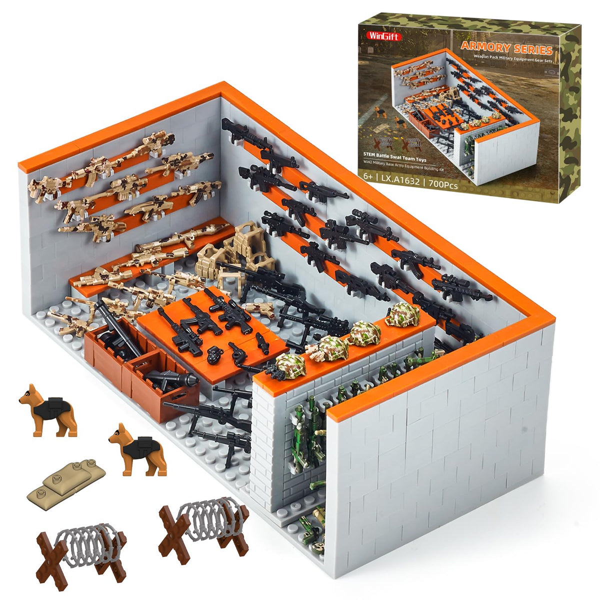 Wingift armory base set pack with weapon accessories for imaginative STEM play.