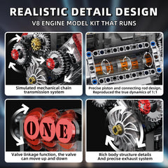 WINGIFT V8 engine kit used as an educational STEM tool