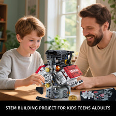 WINGIFT V8 engine kit featuring L-type motor and battery box