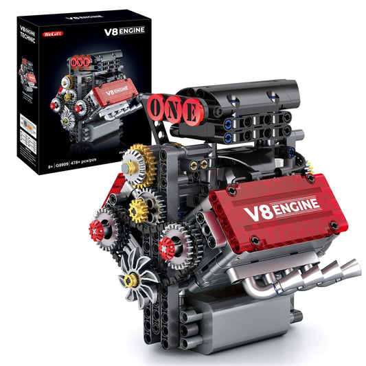 WINGIFT V8 engine kit showing piston movement for hands-on learning