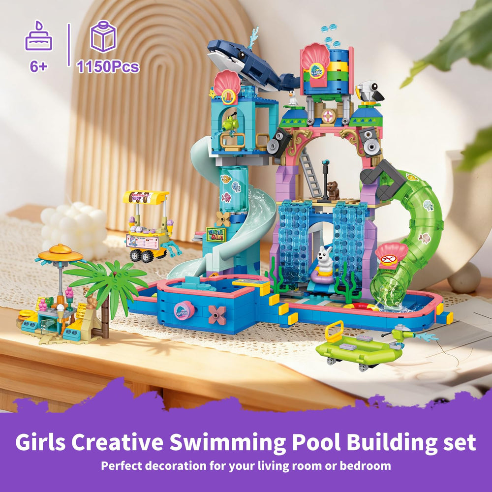 Wingift water park kit with inflatable boat for added realism