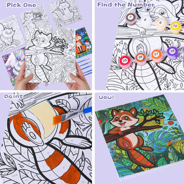 Wings Giant Paint by Numbers 5 brushes set, precision tips for clean lines.