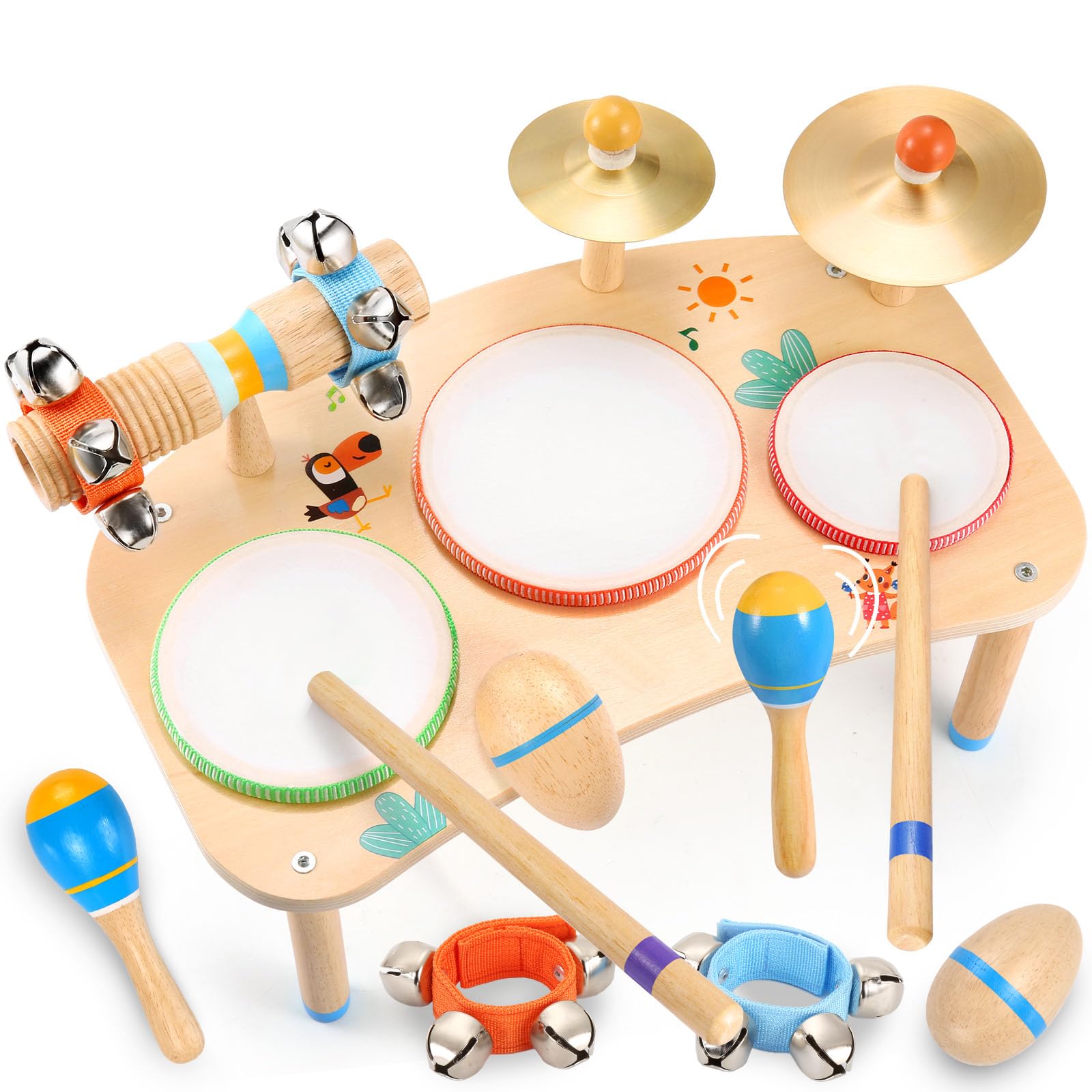 Wingyz 11-in-1 drum set front view boosts toddler rhythm exploration.