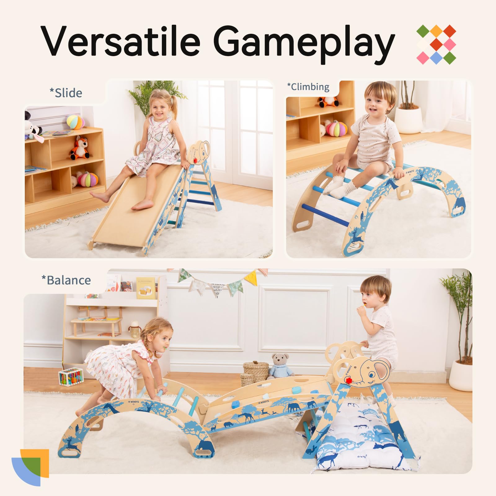 Wingyz arch and ramp sections invite varied routes for growing kids