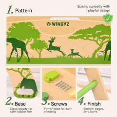 Wingyz green ladder segment supports steady climbs and confidence in toddlers.