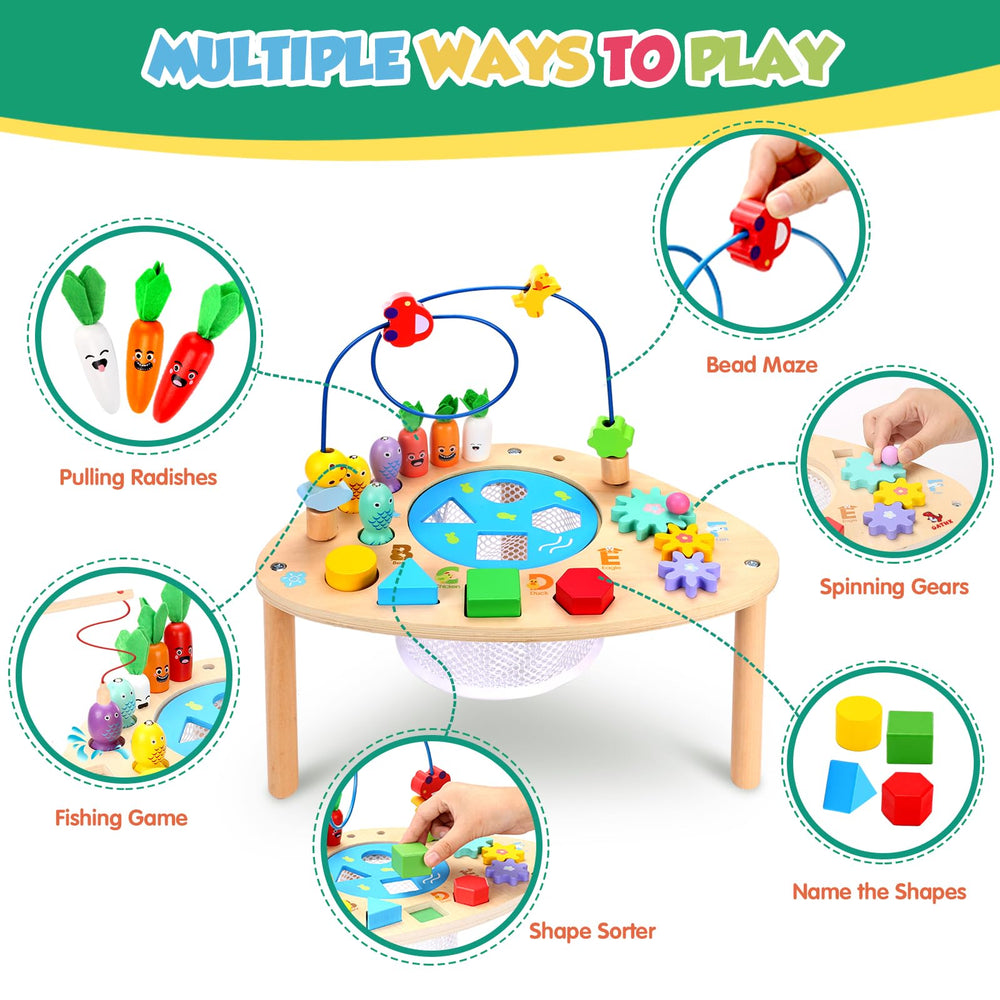 wingyz activity table fishing game promotes focus and precision during interactive play
