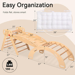 Wingyz Pikler triangle foldable design—compact storage for small playrooms