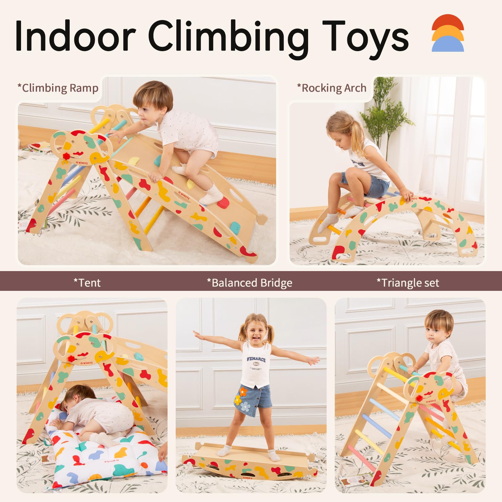 Wingyz toddler climbing set supports little hands with ergonomic handles.