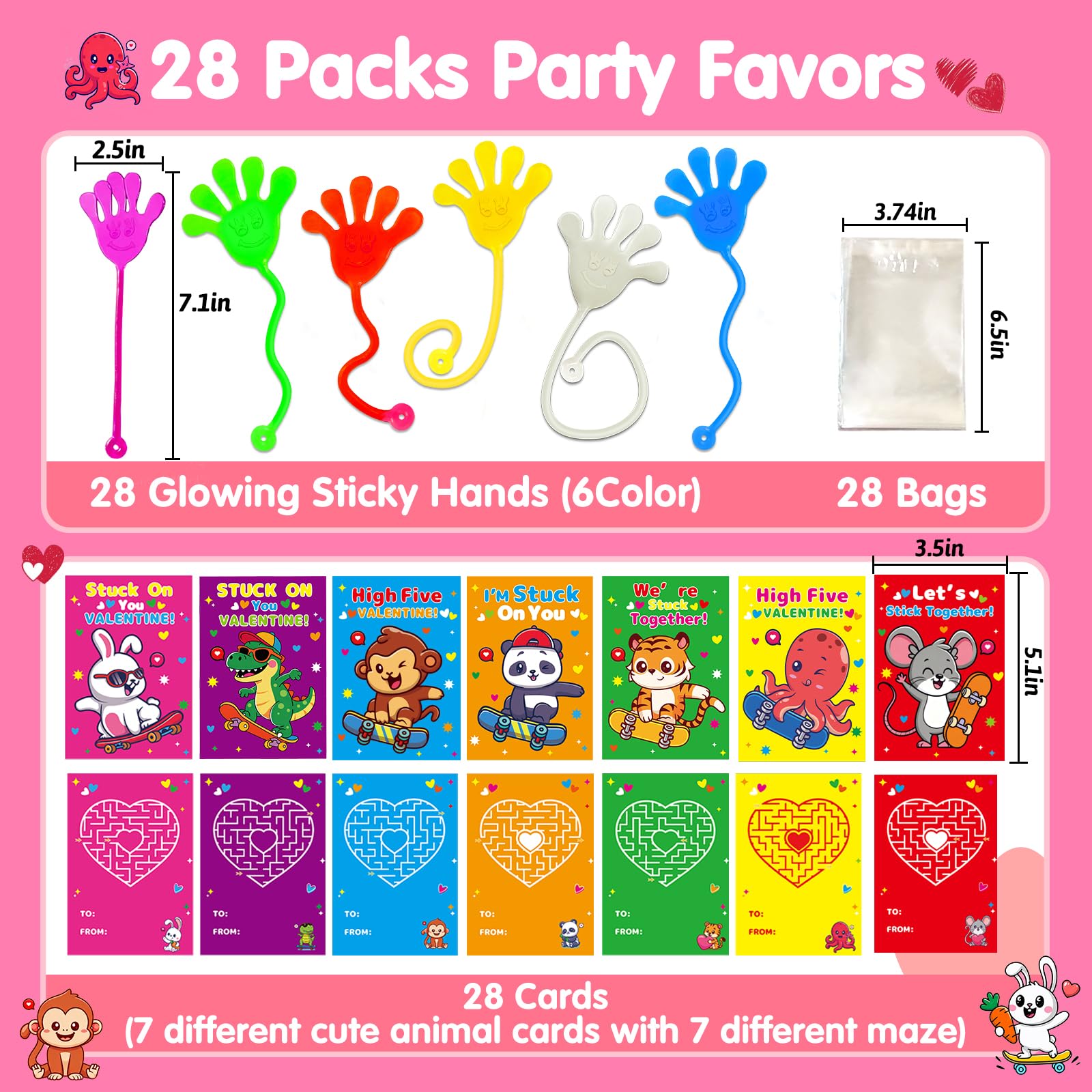 Colorful WinKingood sticky hands glow in the dark after light exposure