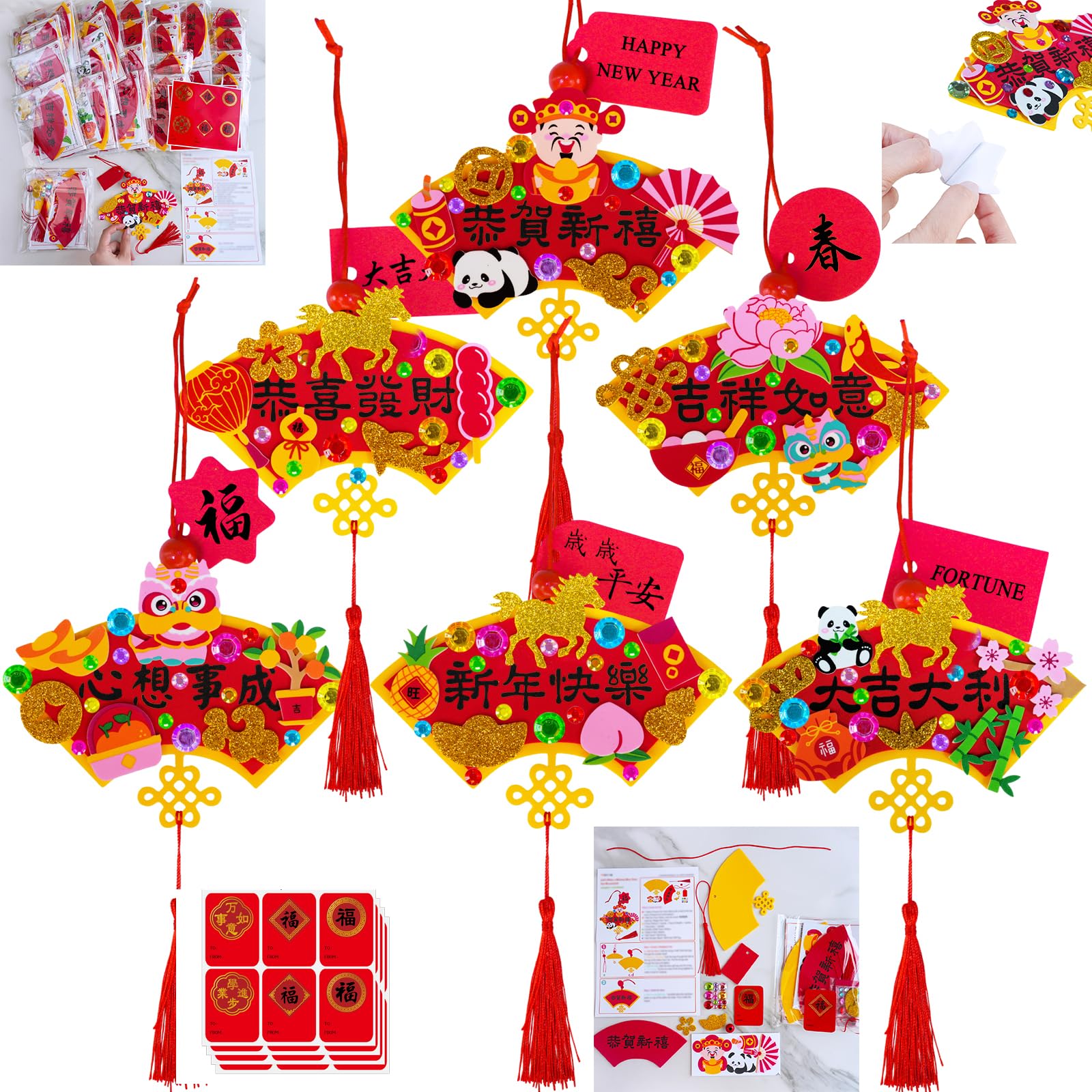 Winlyn instruction card with photos guiding a tidy craft activity