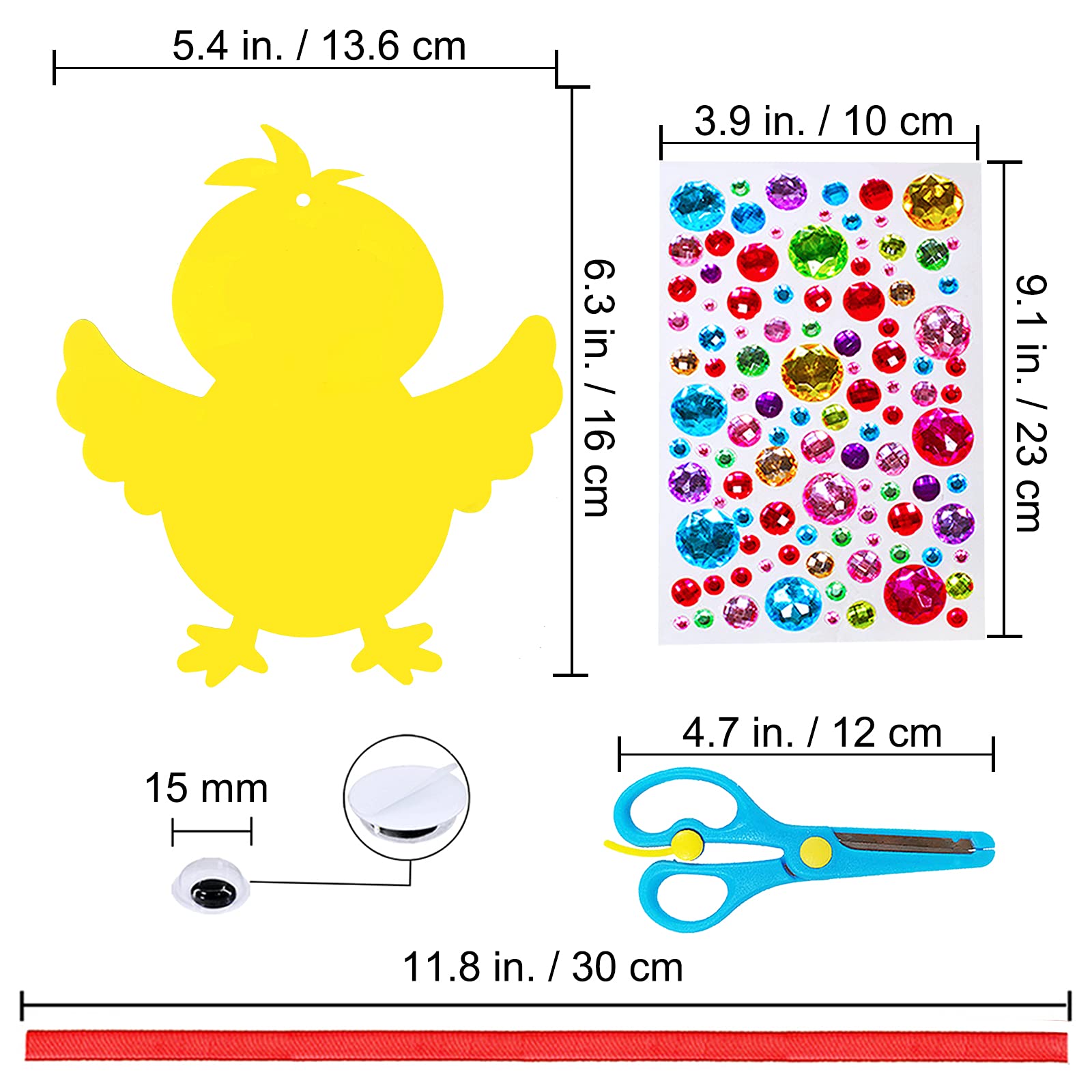 Winlyn Foam cutouts Easter chick shell cracking shapes for decoration