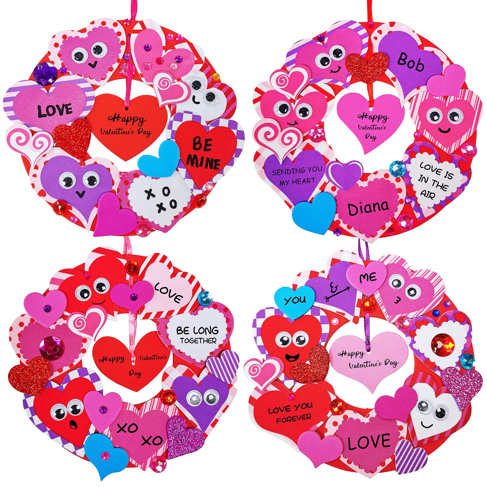 Winlyn heart wreath base, 6.3 inch diameter for kids' crafts.