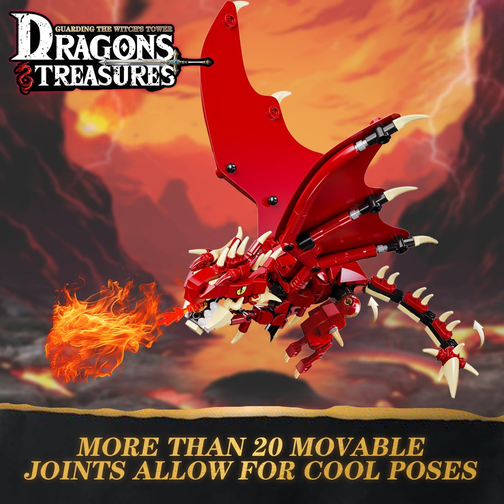 WINNER SPACE fire dragon with movable joints allows dynamic posing.