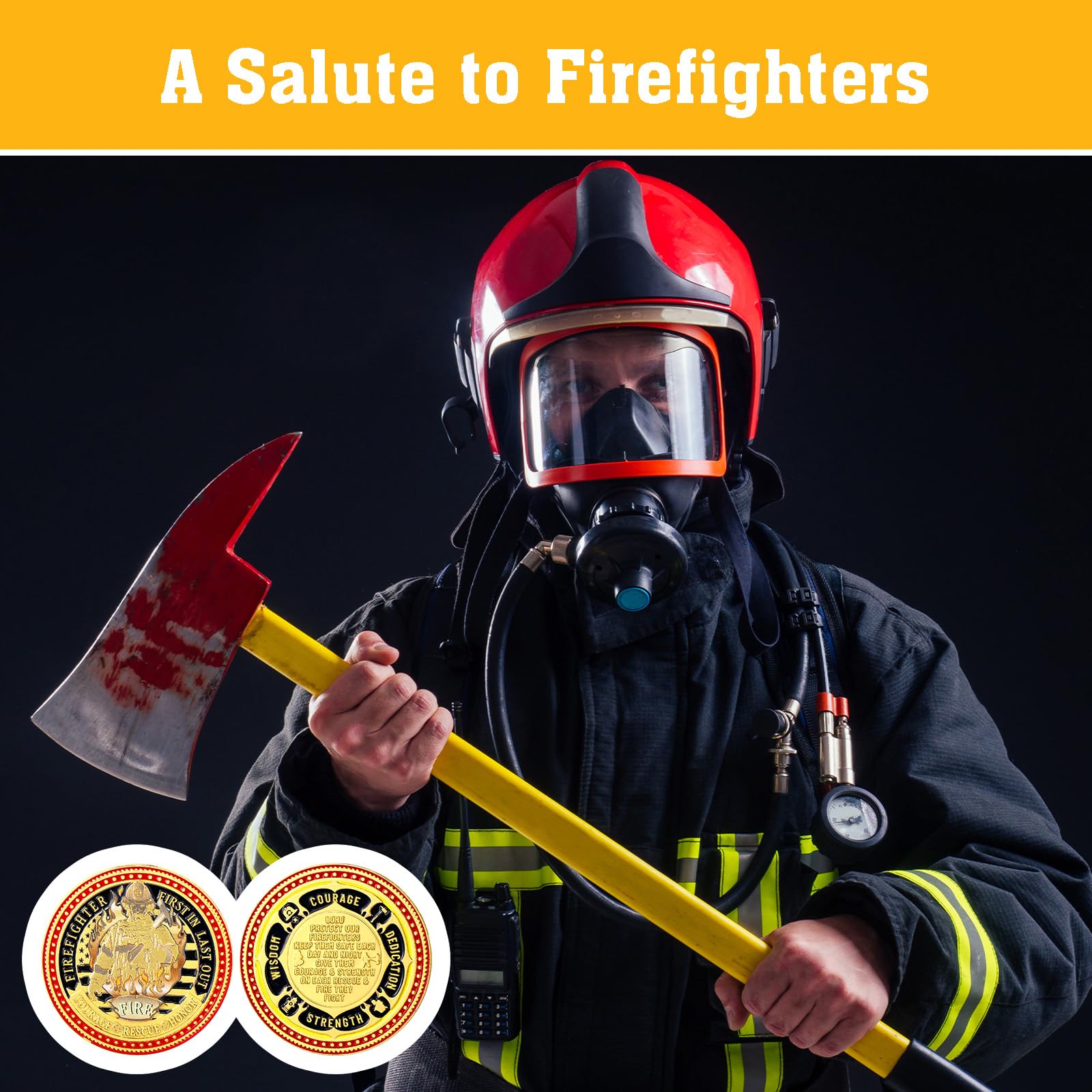 WinnerWhy firefighter coins close-up display ideal for home or office