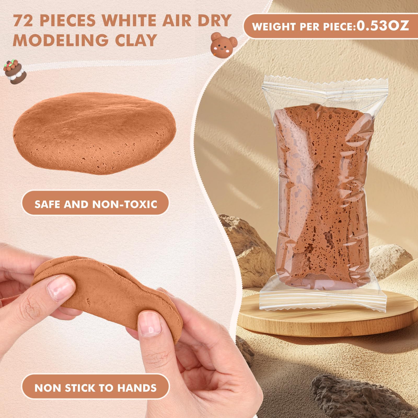 WinnerWhy light brown clay for sculpting and safe play