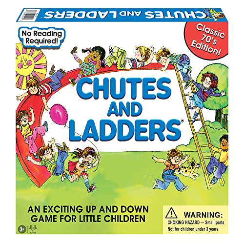 Winning Moves Chutes Ladders gameboard close-up showing ladders and chutes for intuitive play